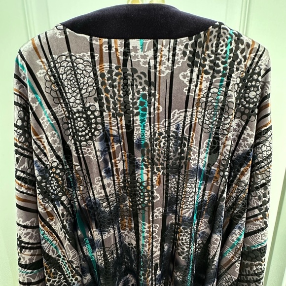 Gump’s San Francisco Jewel Toned Soft Velvet Chrysanthemum Caftan V-Neck Tunic L - Picture 11 of 16